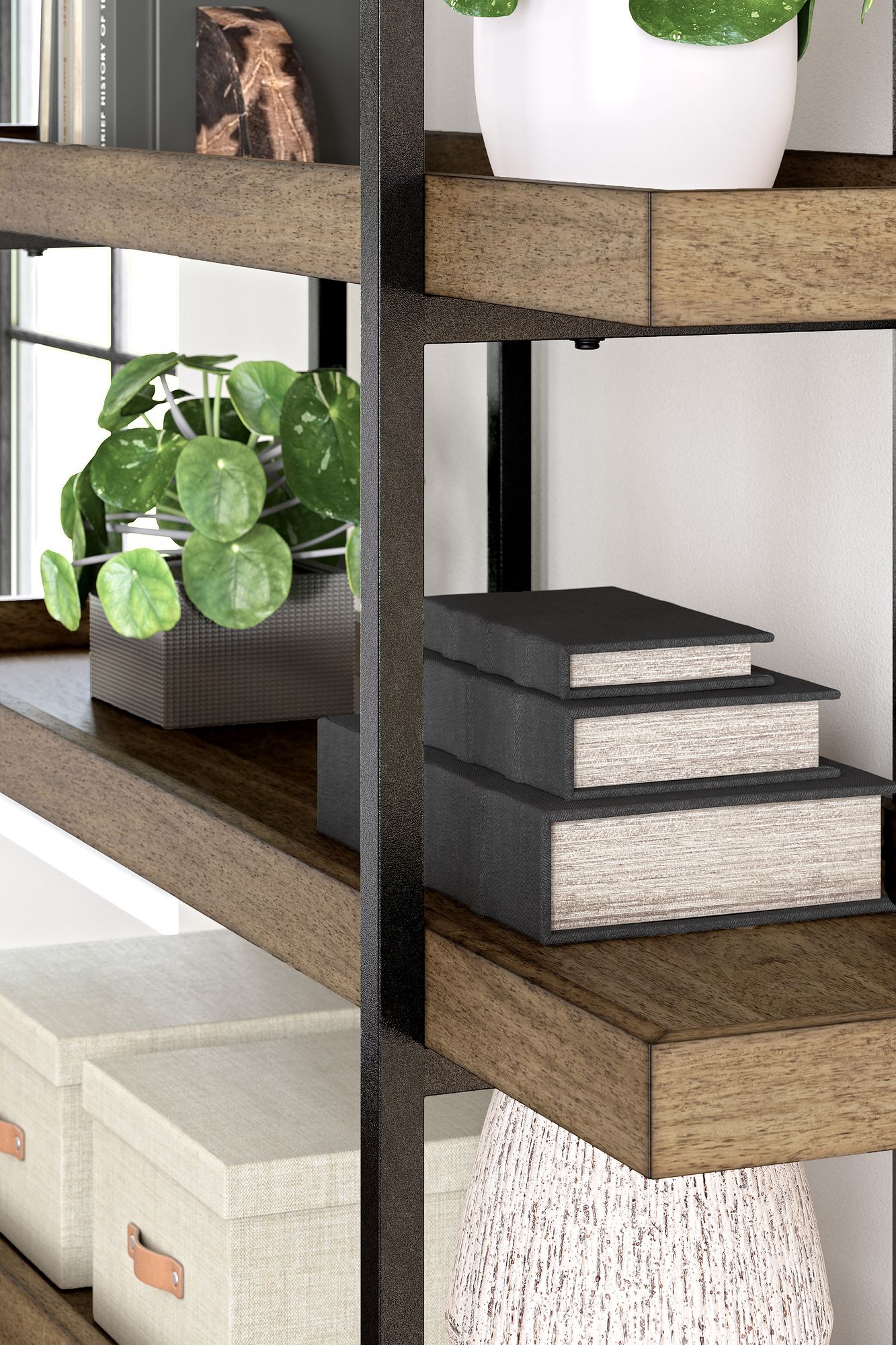 Montia Wood/Metal Bookcase
