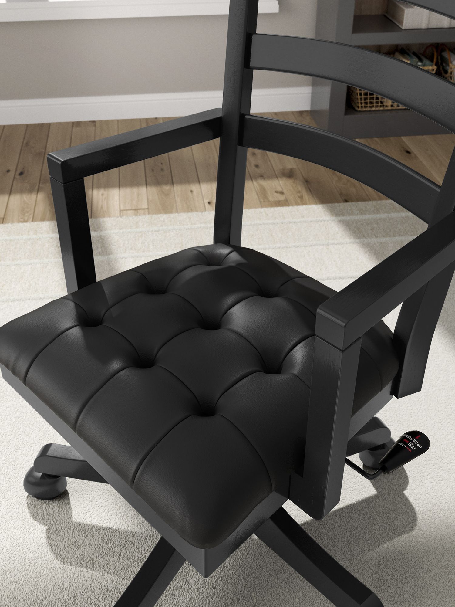 Wildenauer Wood/Fabric Home Office Swivel Desk Chair