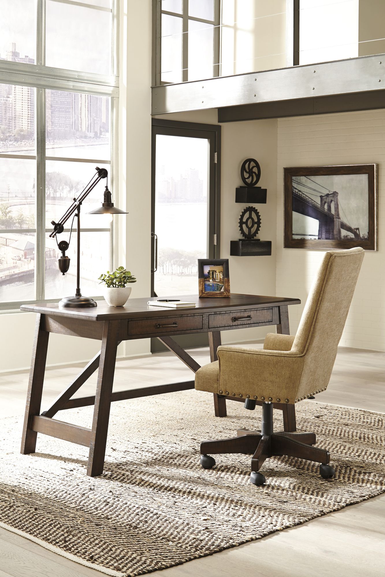 Baldridge Wood Home Office Large Leg Desk