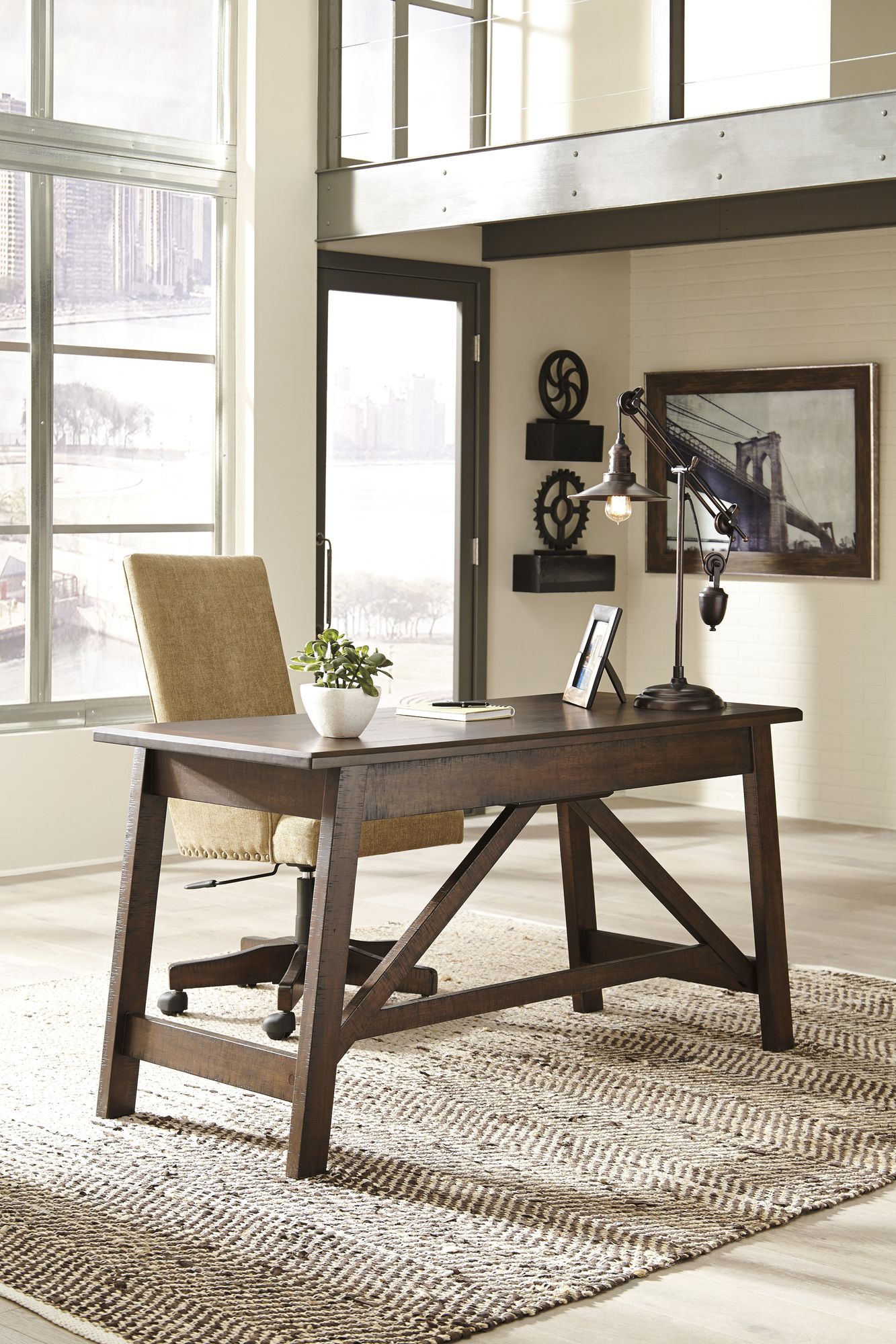 Baldridge Wood Home Office Large Leg Desk