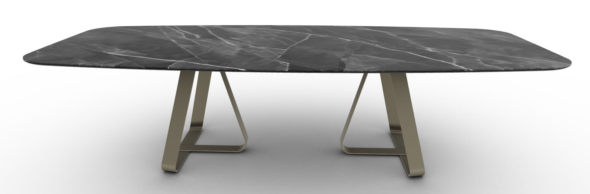 Sunshine W118.1-inch Ceramic/Metal Customizable Elliptical Dining Table