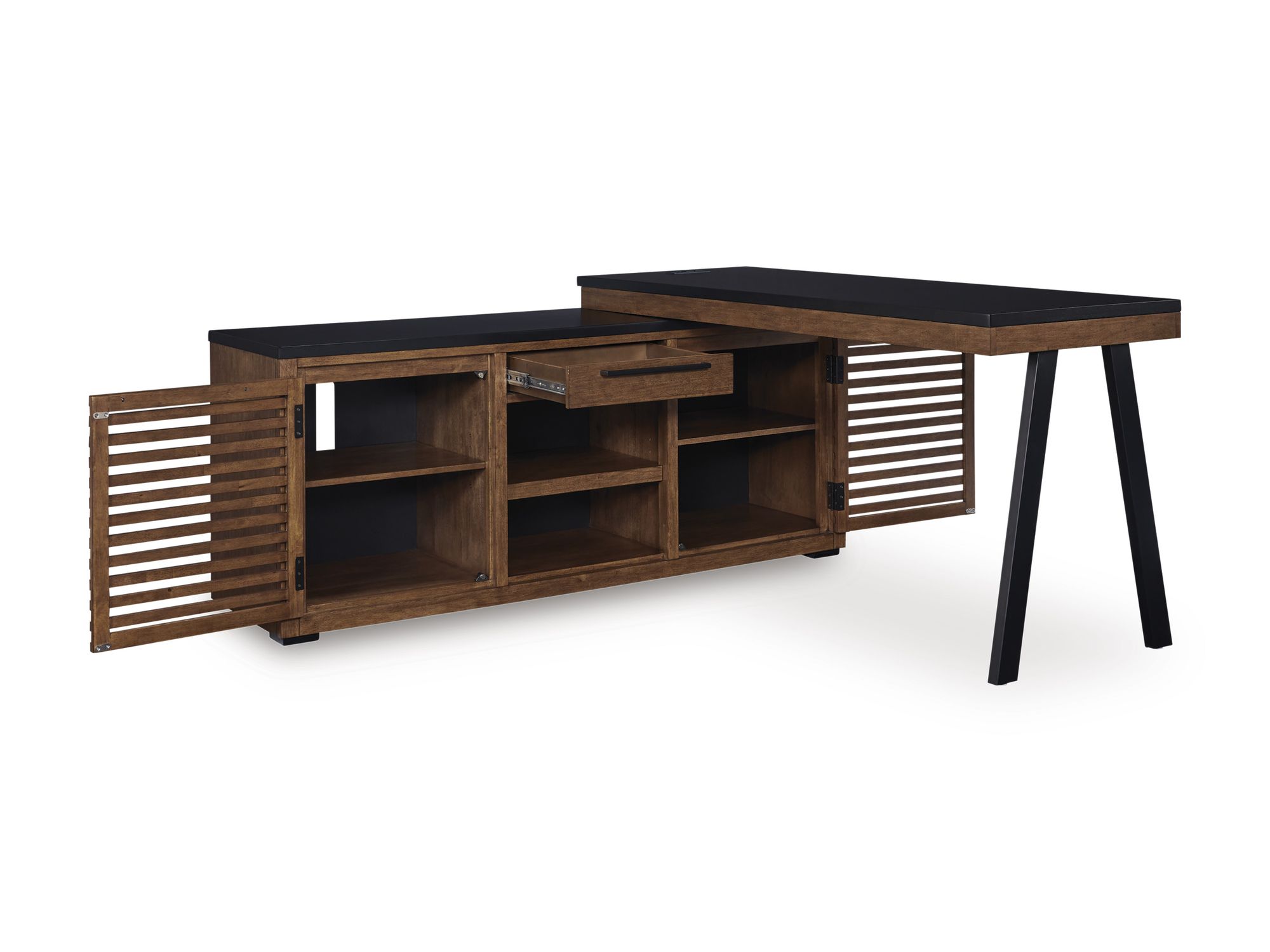 Kallari Wood/MDF Credenza with Desk Return