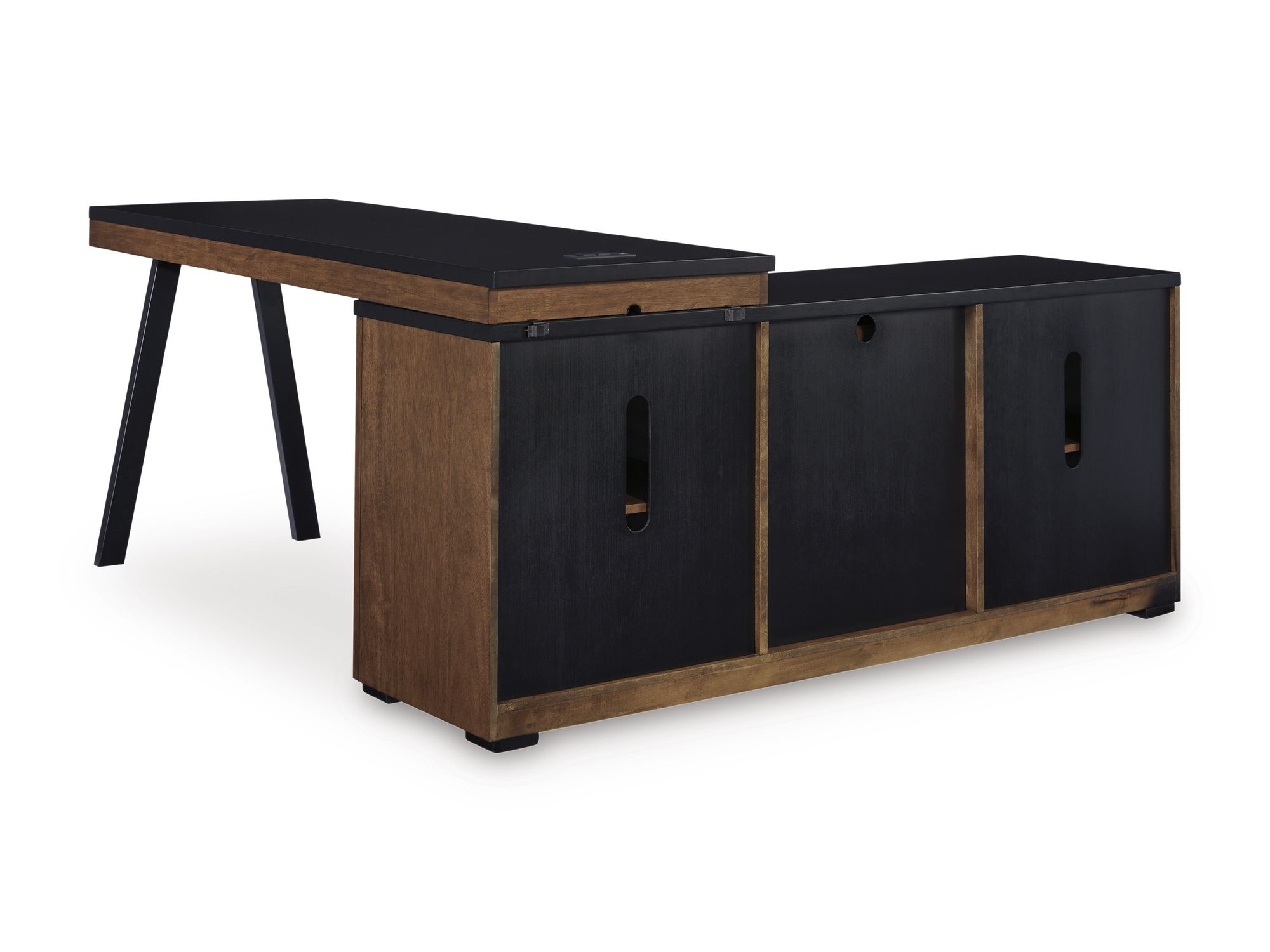 Kallari Wood/MDF Credenza with Desk Return