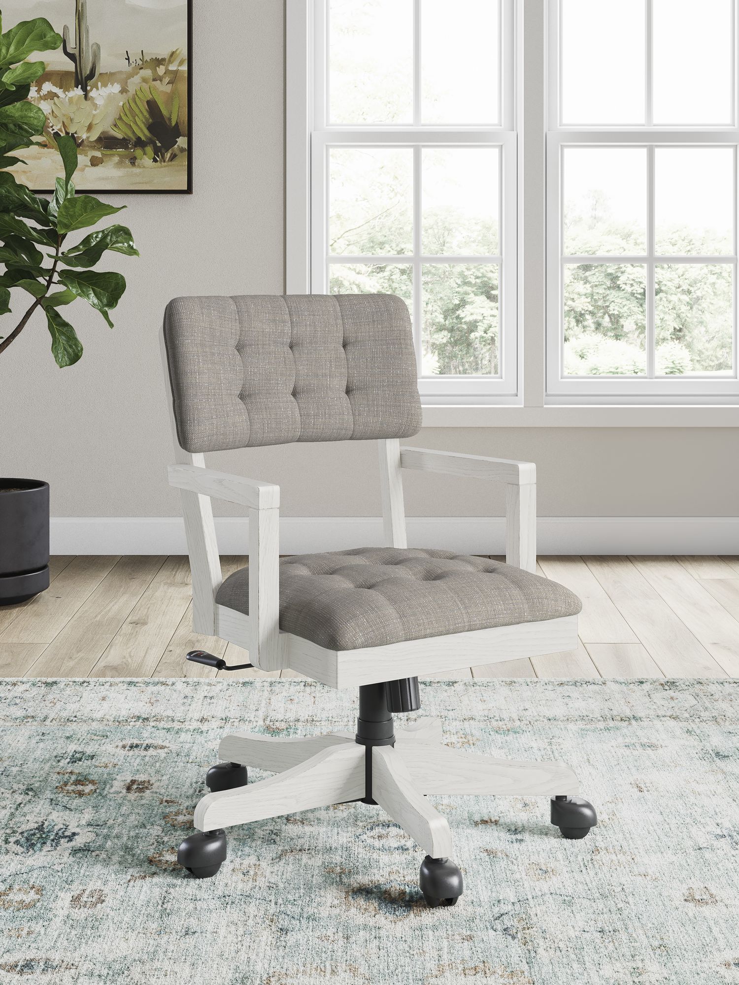 Robbinsdale Wood/Fabric Home Office Desk Chair