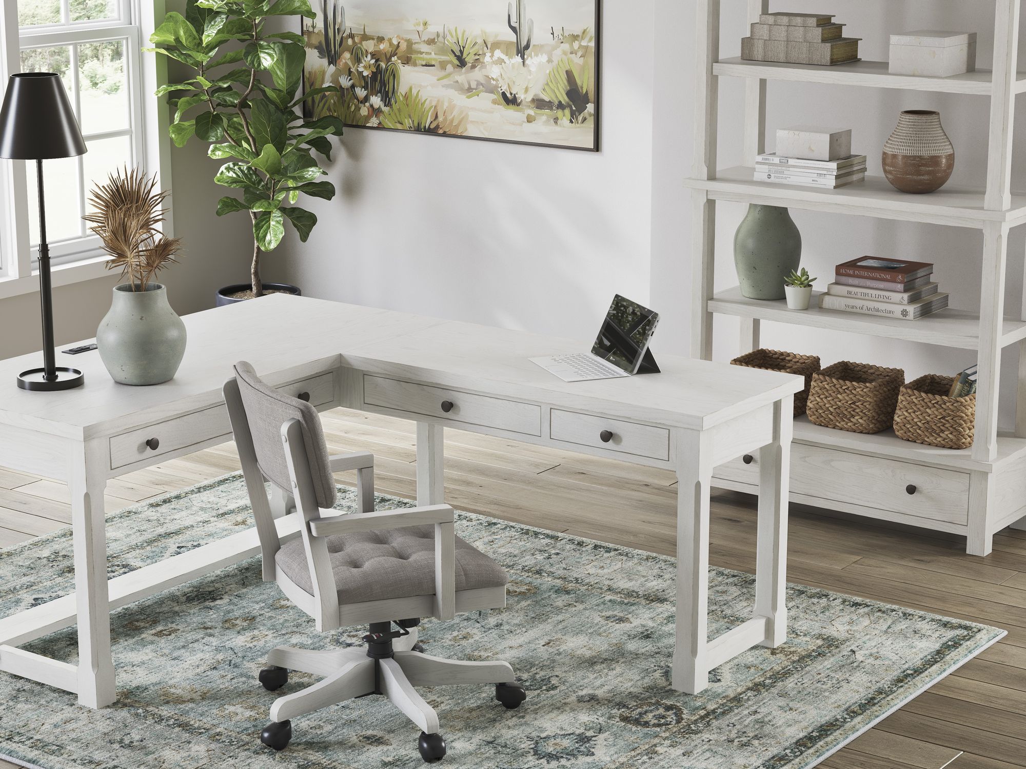Robbinsdale Wood/Fabric Home Office Desk Chair