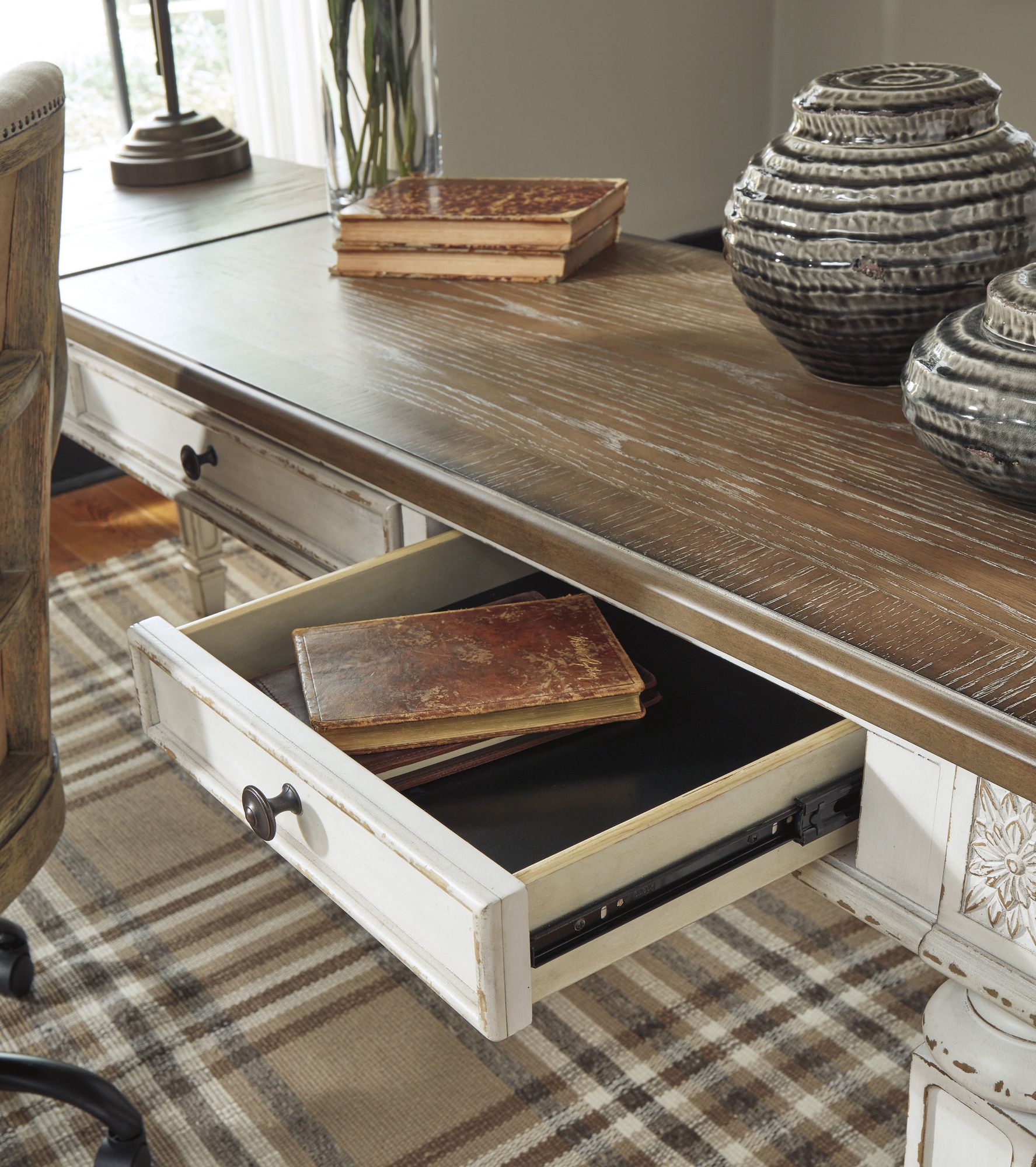 Realyn Wood 2-Piece Lift Top Home Office Desk