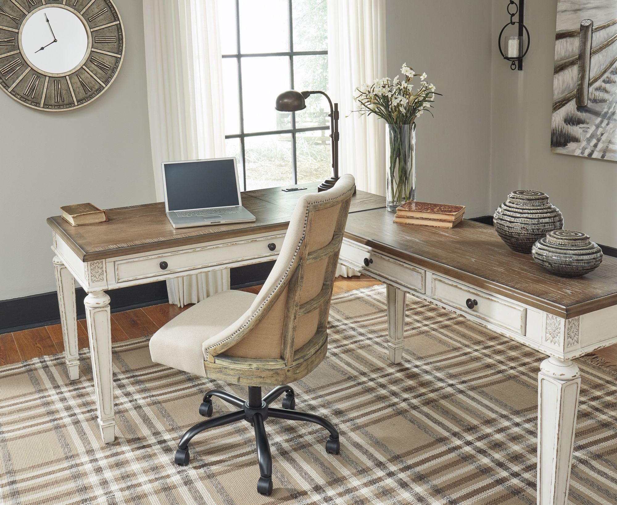 Realyn Wood 2-Piece Lift Top Home Office Desk
