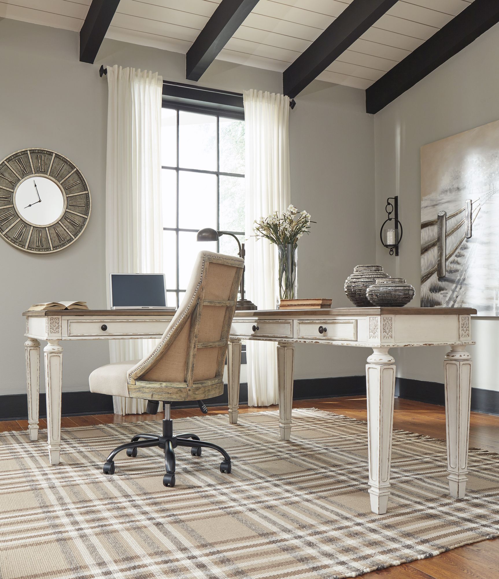 Realyn Wood 2-Piece Lift Top Home Office Desk
