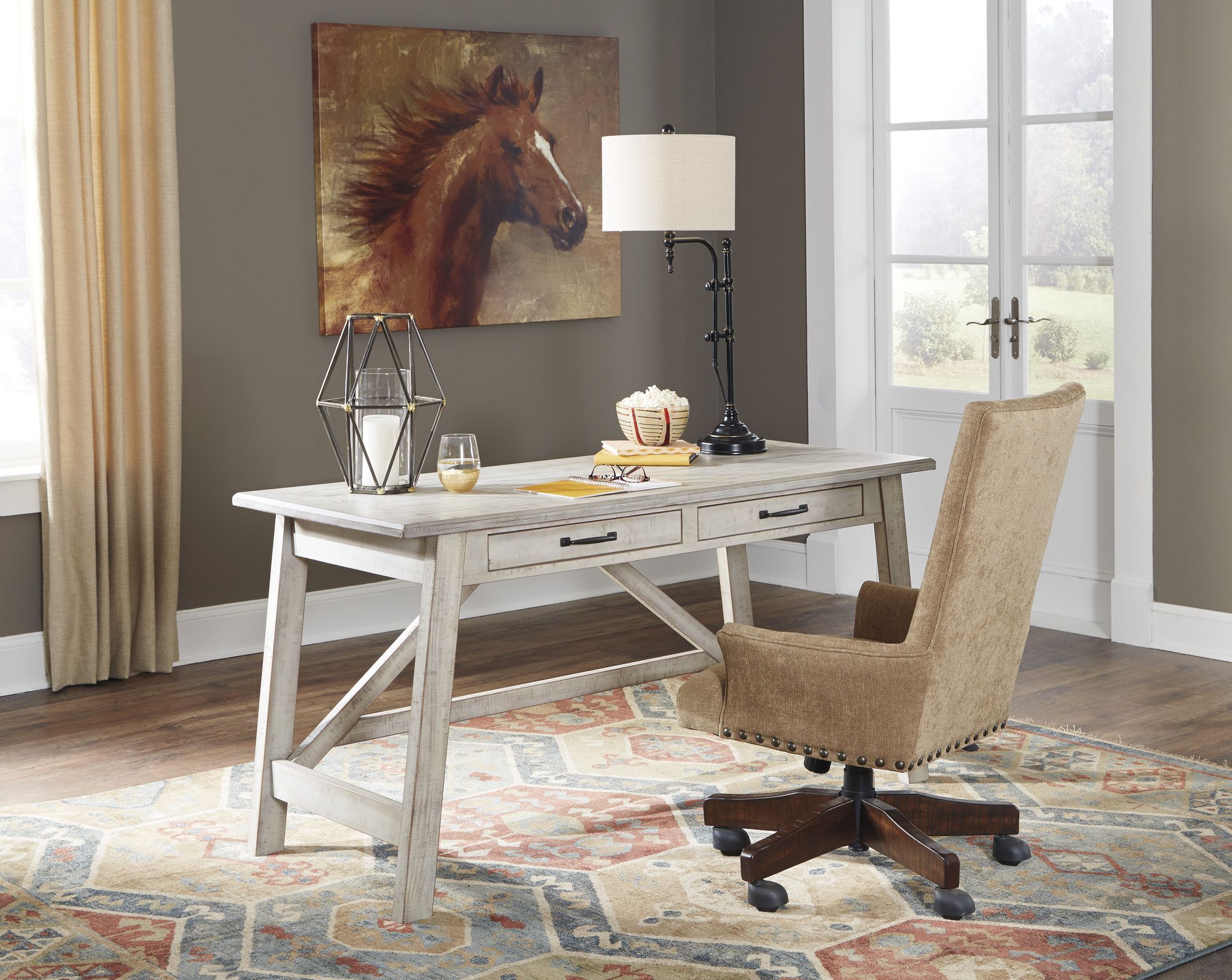Carynhurst Wood Home Office Large Leg Desk