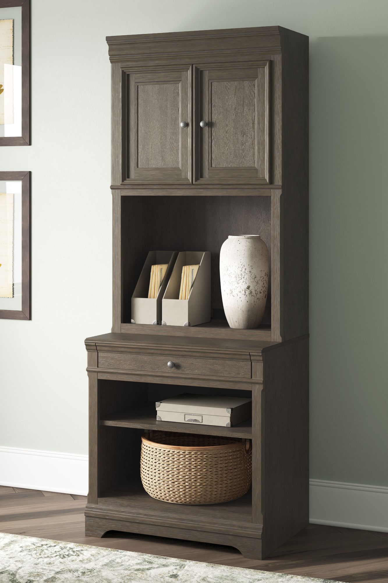 Janismore Wood Bookcase with LED Underlighting