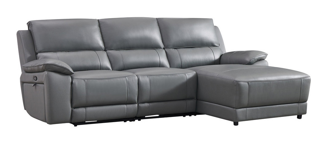 Hailey Leather/PVC Reclining Modular Sofa Chaise