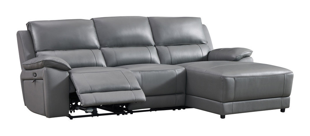 Hailey Leather/PVC Reclining Modular Sofa Chaise