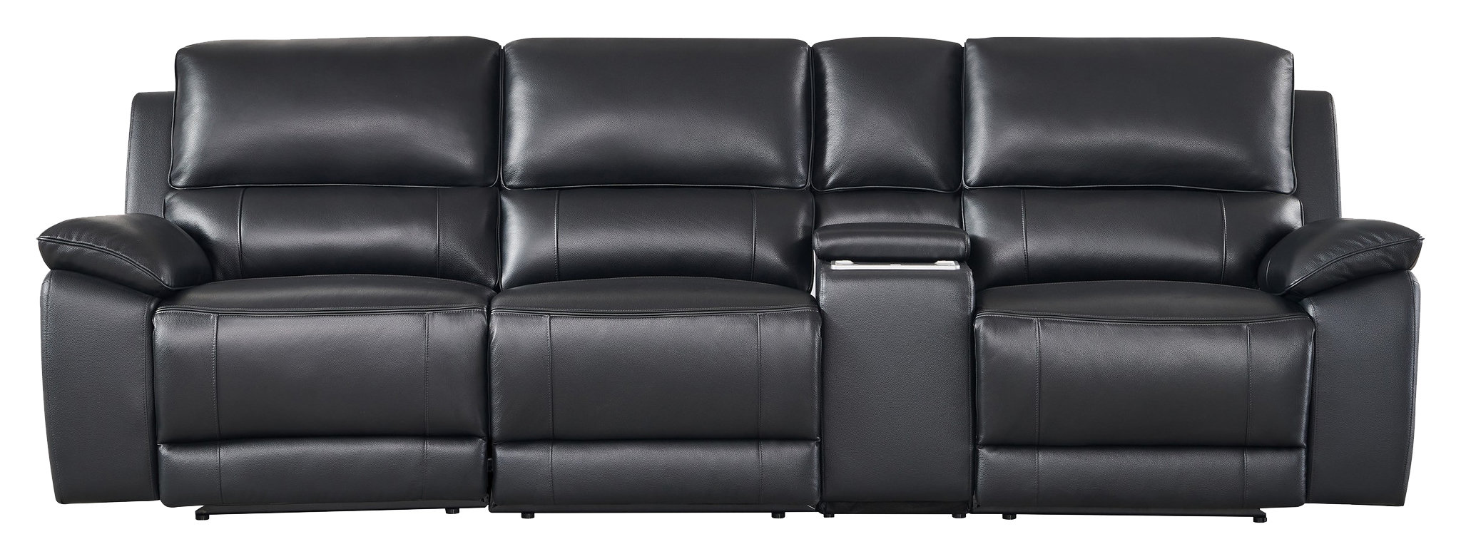 Hailey Leather/PVC Reclining Modular Loveseat