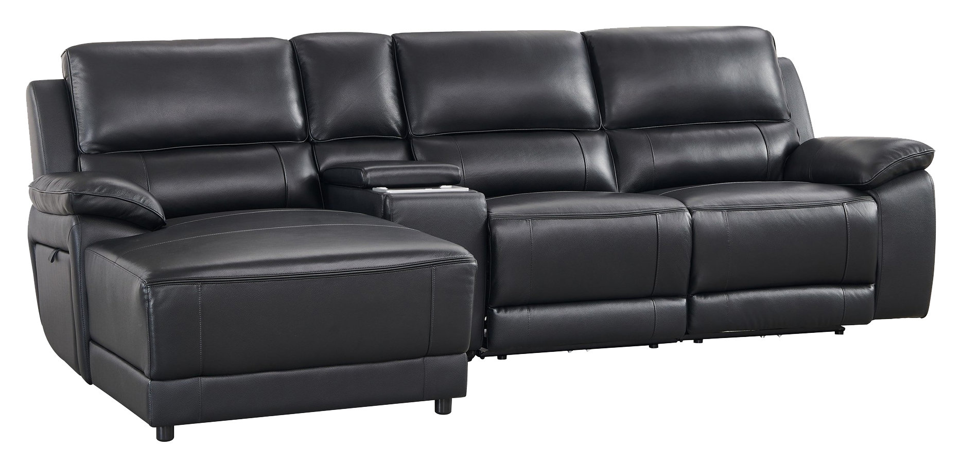 Hailey Leather/PVC Reclining Modular Sofa Chaise