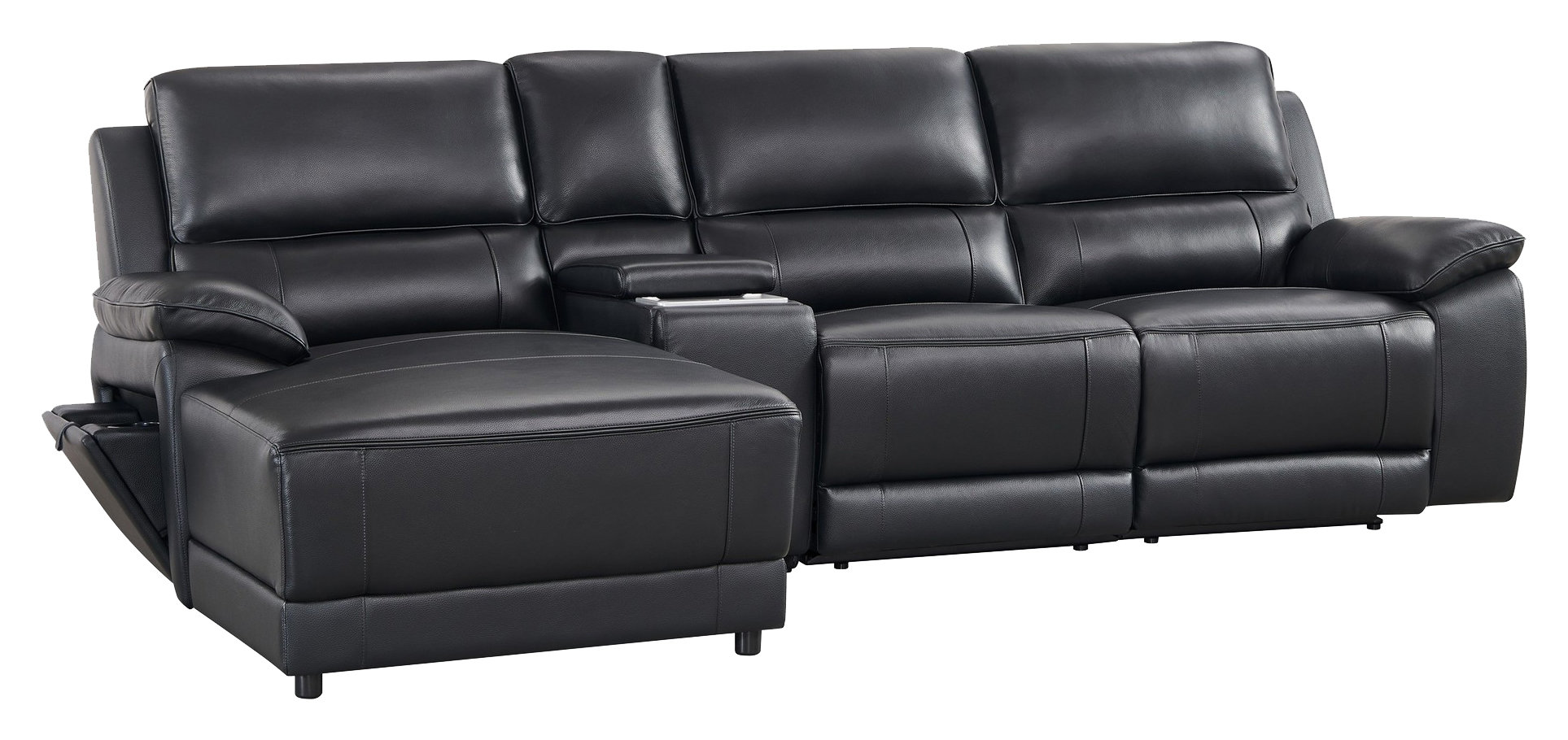 Hailey Leather/PVC Reclining Modular Sofa Chaise