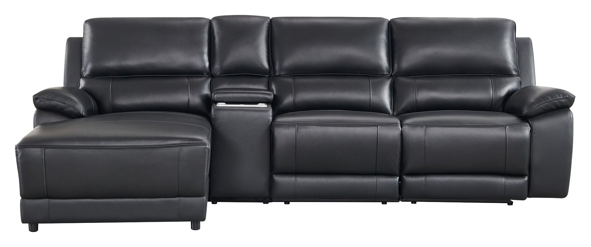 Hailey Leather/PVC Reclining Modular Sofa Chaise