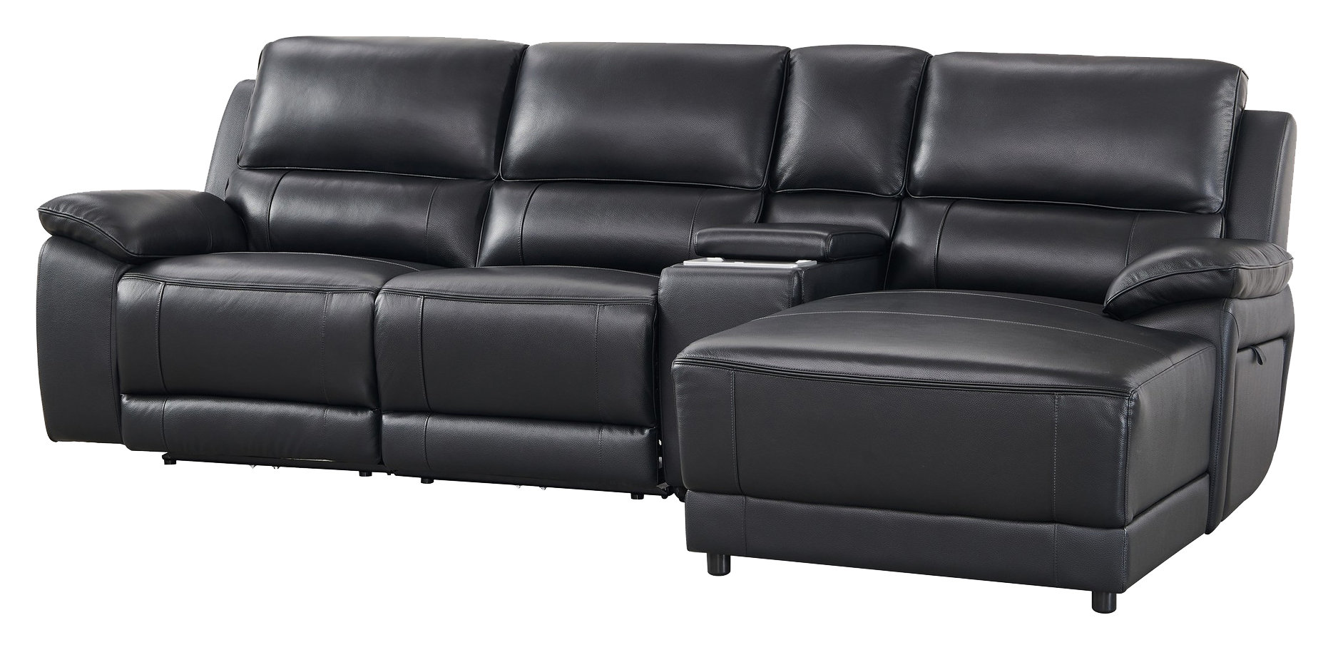 Hailey Leather/PVC Reclining Modular Sofa Chaise