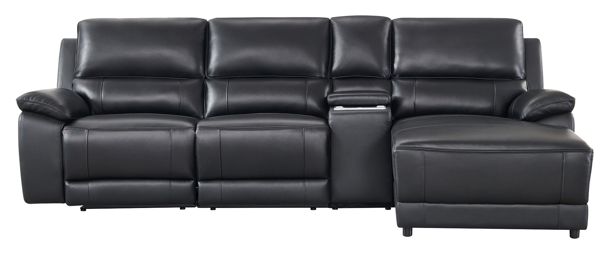 Hailey Leather/PVC Reclining Modular Sofa Chaise