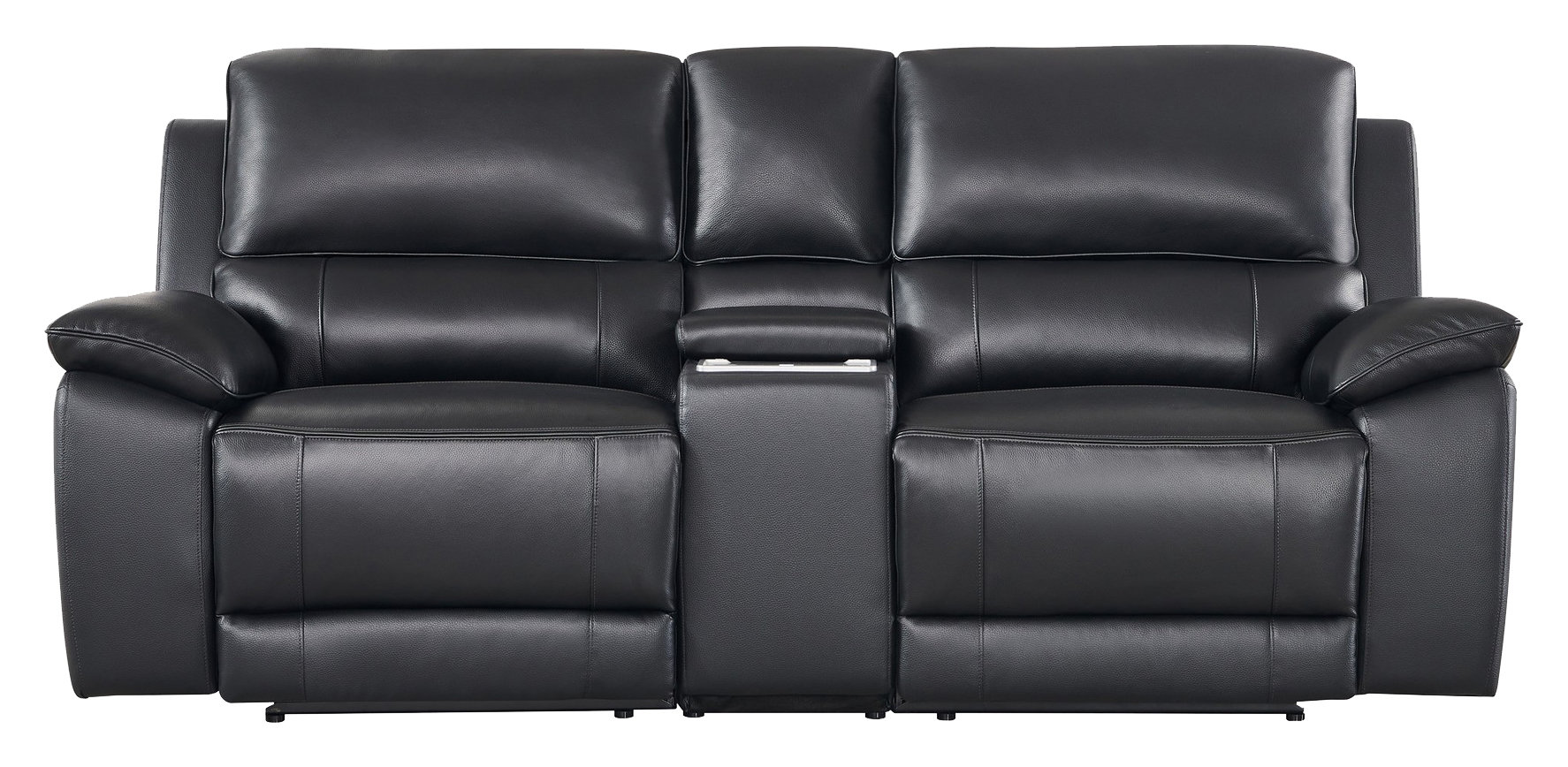 Hailey Leather/PVC Reclining Modular Loveseat