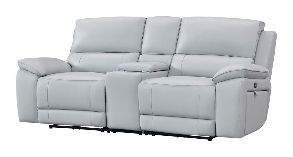 Hailey Leather/PVC Reclining Modular Loveseat