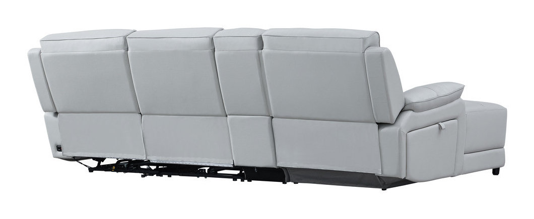 Hailey Leather/PVC Reclining Modular Sofa Chaise