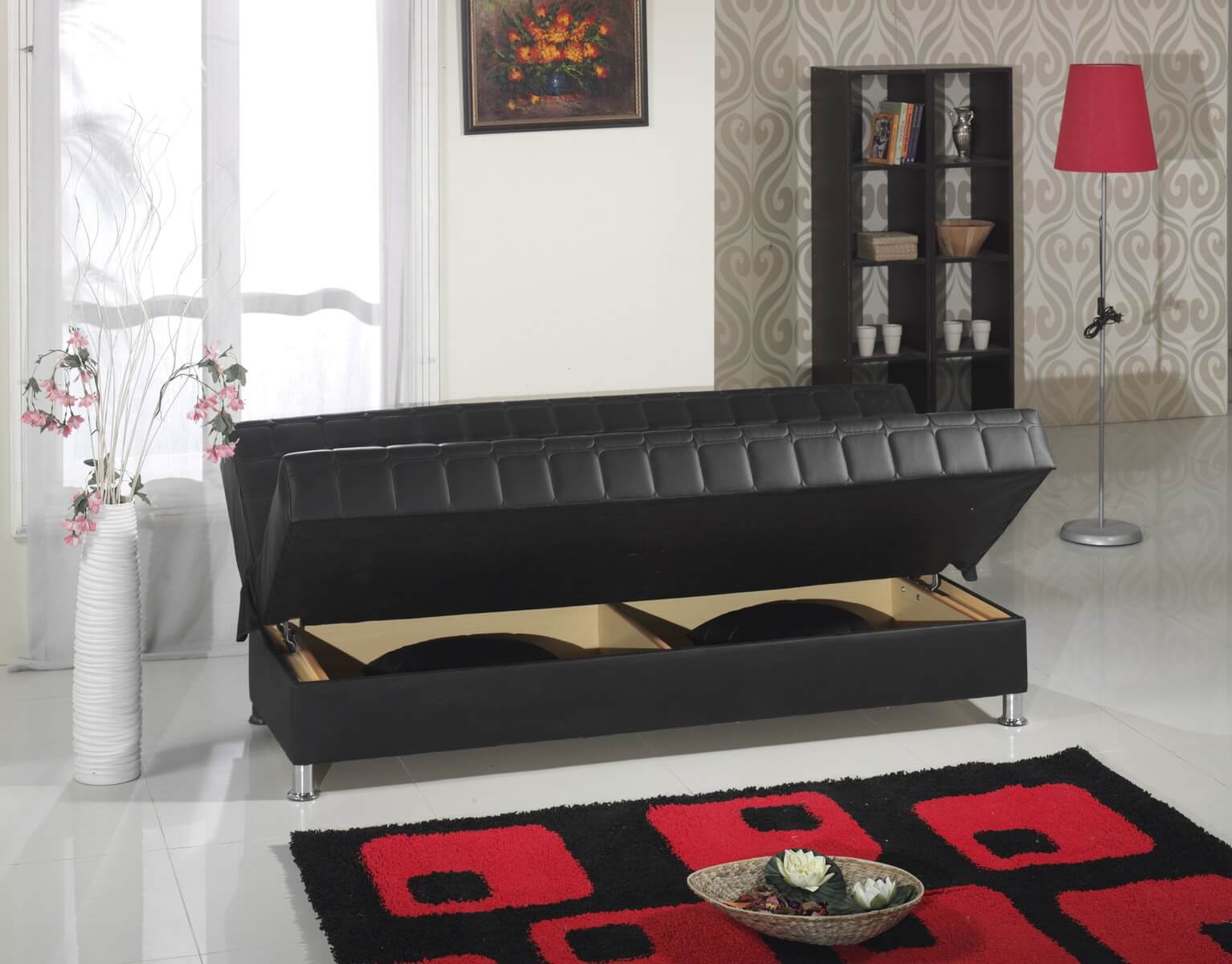 Halifax Leatherette Storage Sofabed