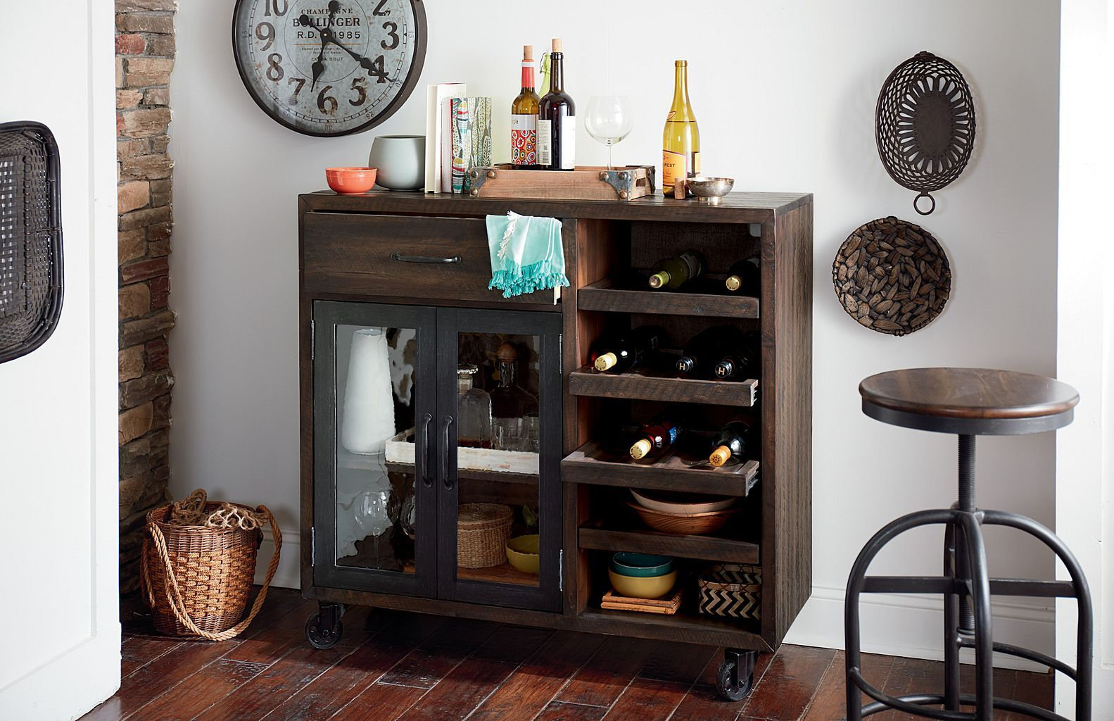 Hidden Treasures Wood Bar Room w/2 Doors & Drawer