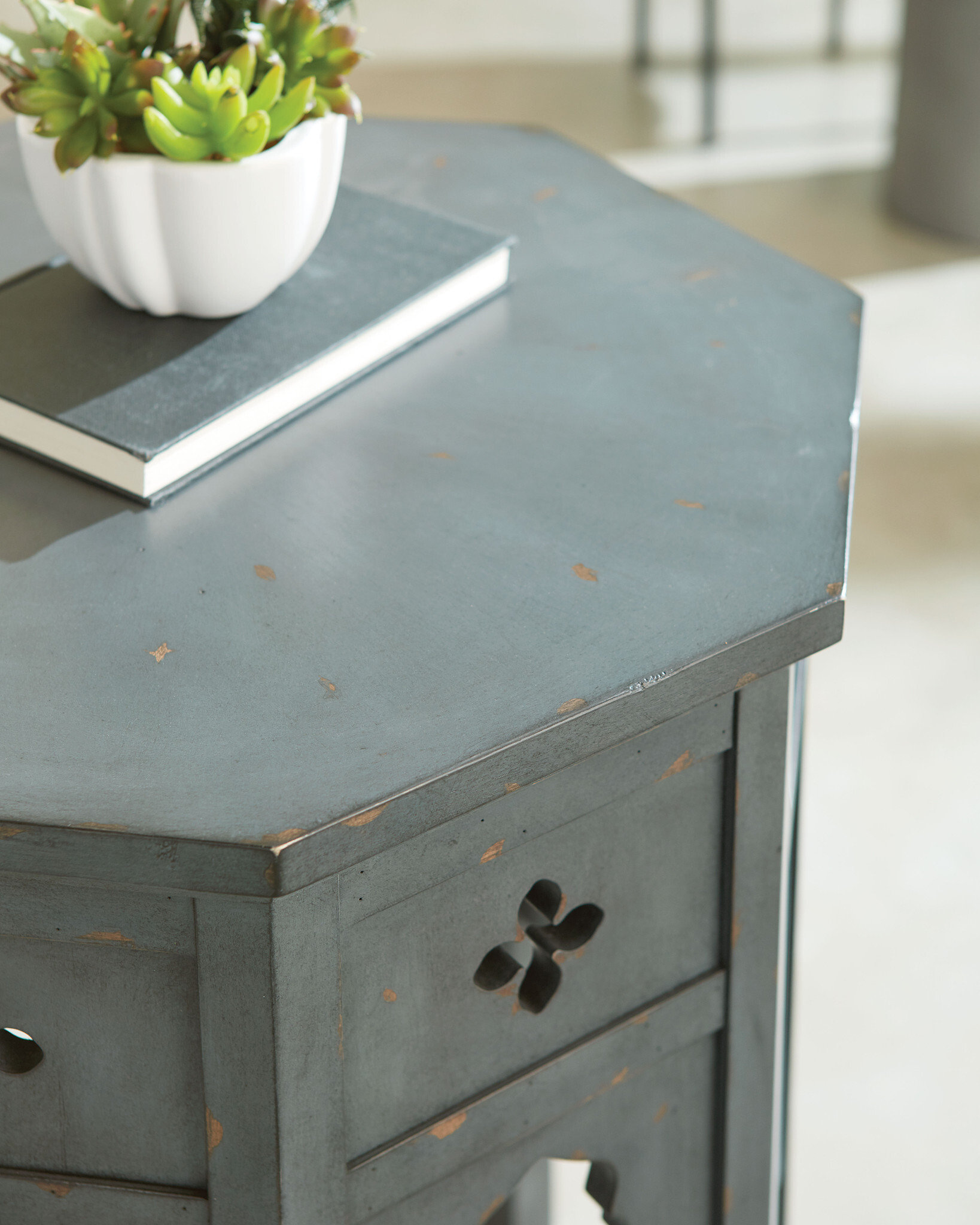 Hidden Treasures Hex End Table