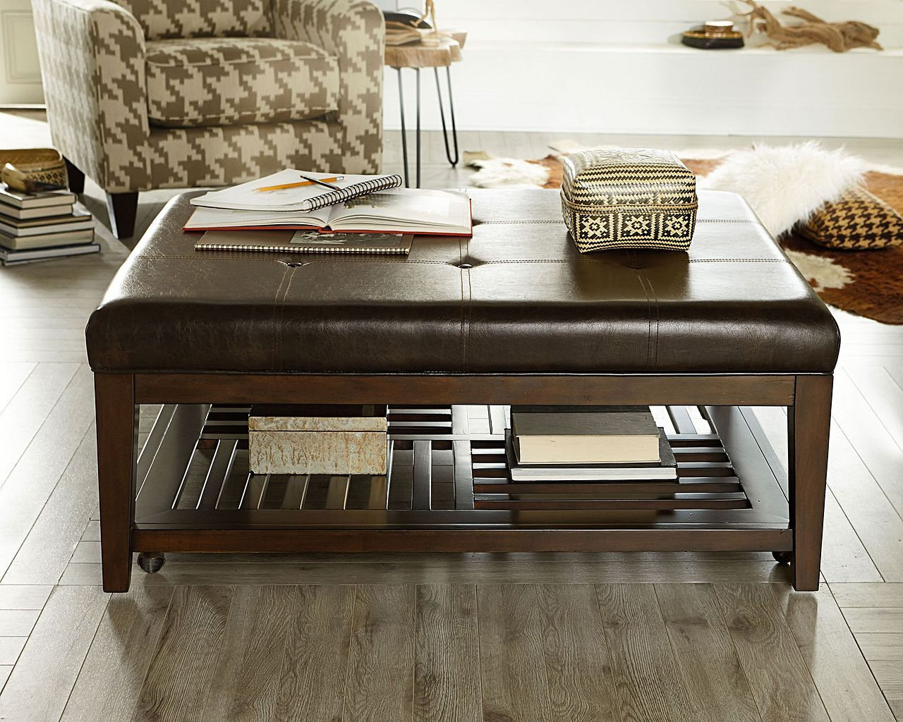Hidden Treasures Rectangular Cocktail Ottoman