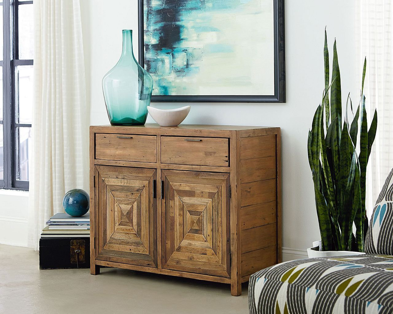 Reclamation Place Wood Accent Cabinet w/2 Drawers & 2 Doors