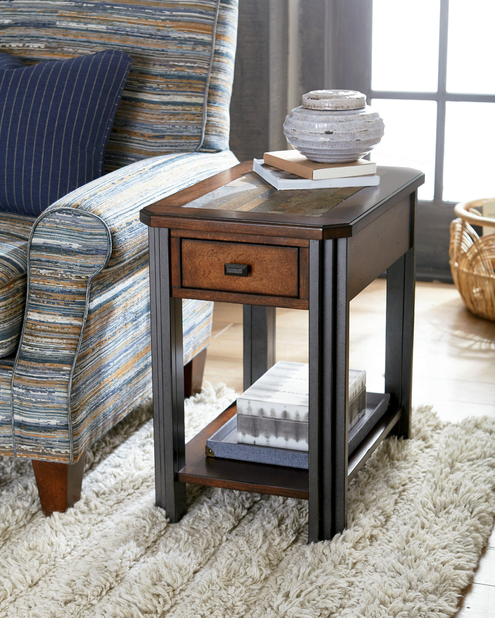 Hammary Slaton Table, Mocha and Black