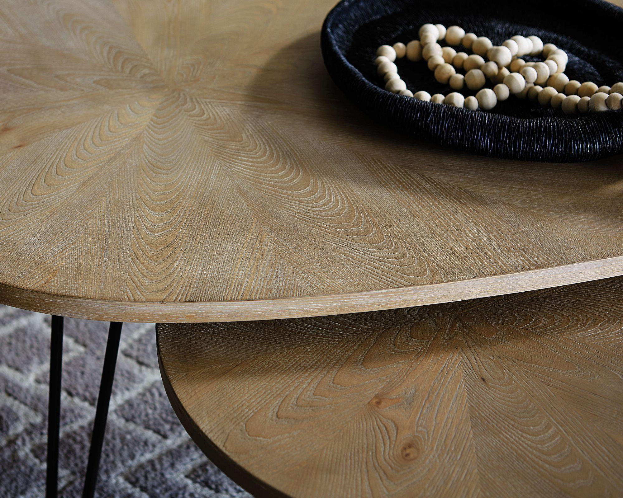 Natural Cerused Elm Bunching Occasional Table Set