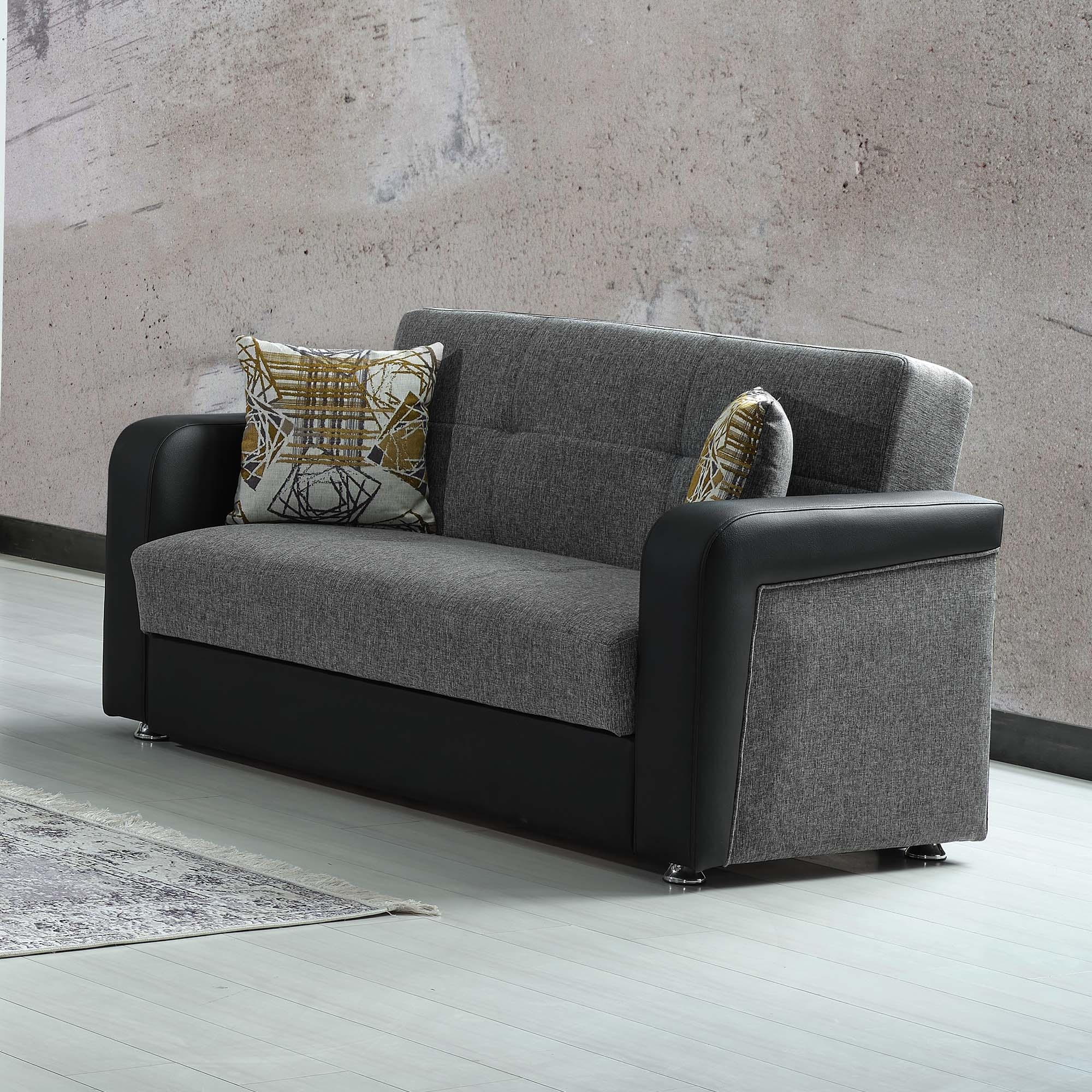 Harmony Fabric/PU Convertible Living Set