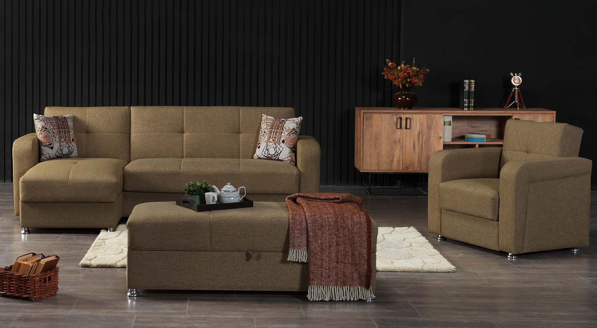 Harmony Fabric Convertible Living Room Set
