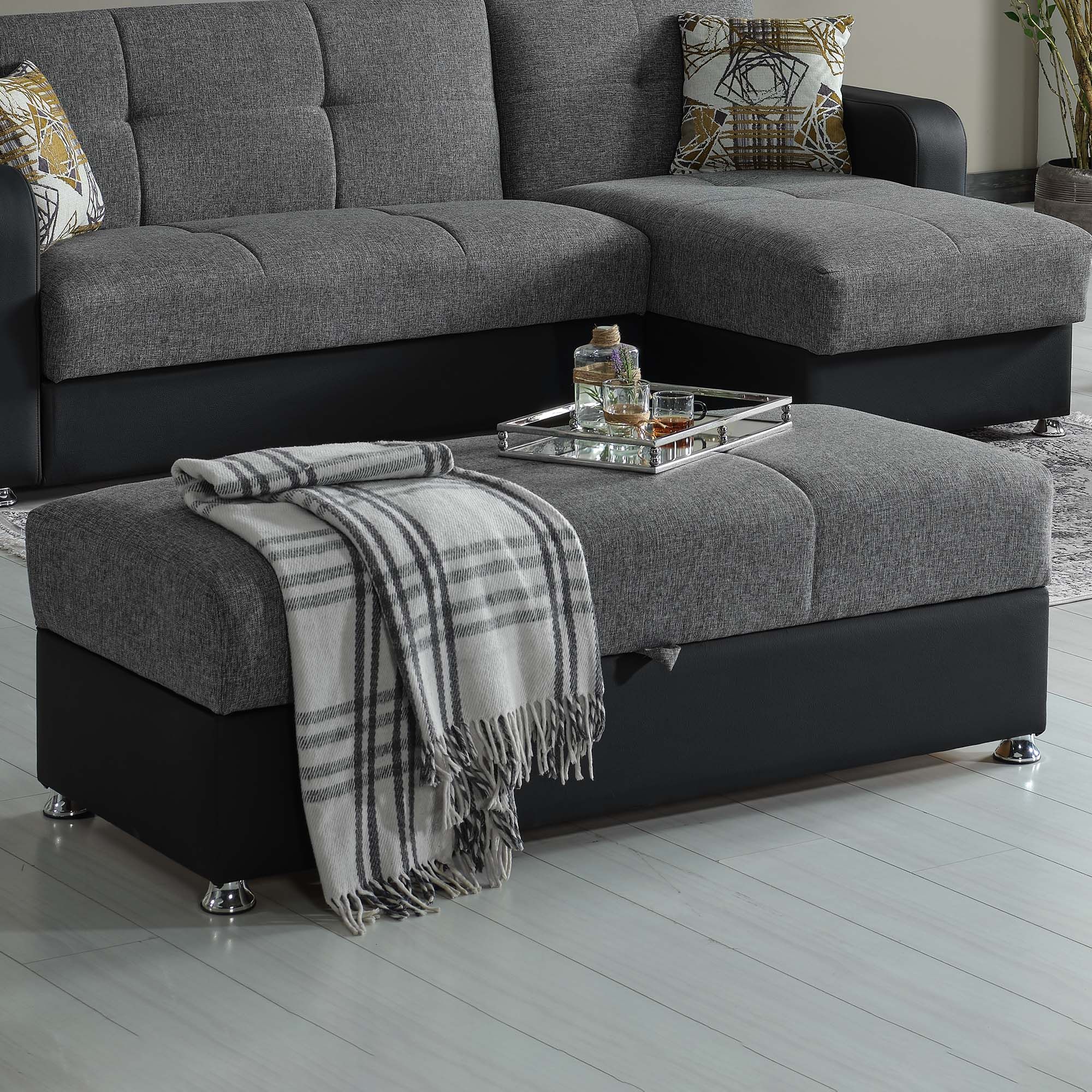 Harmony Fabric/PU Convertible Sectional Living Room Set
