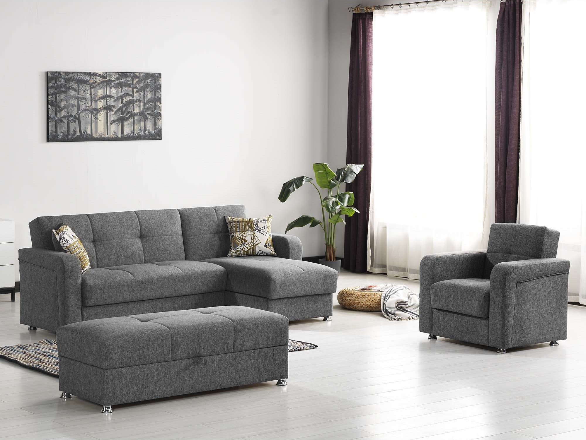 Harmony Fabric Convertible Living Set