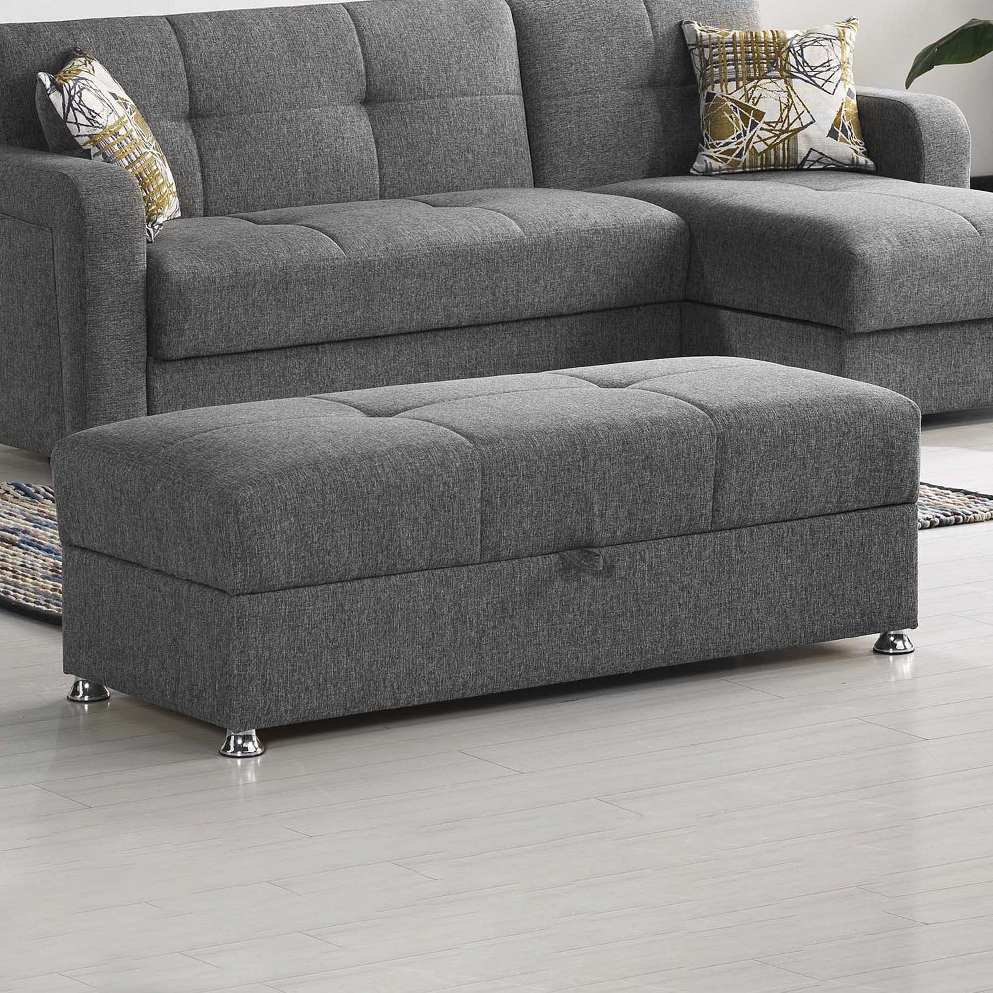 Harmony Chenille Fabric Ottoman