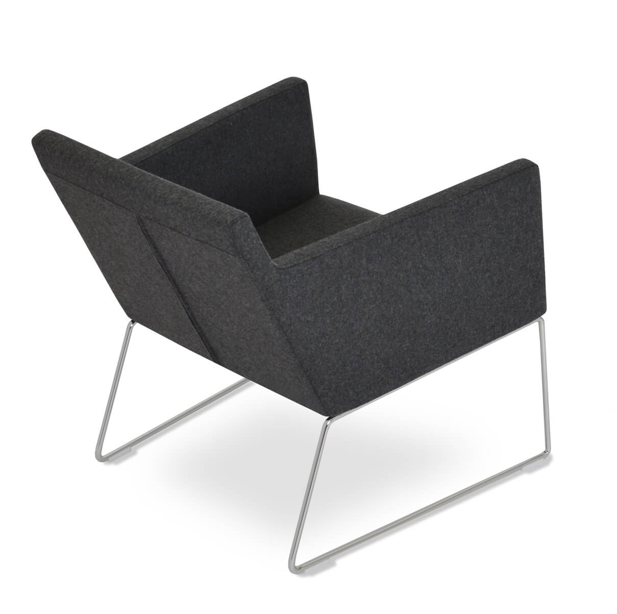 Harput Leatherette Wire Sled Lounge Armchair