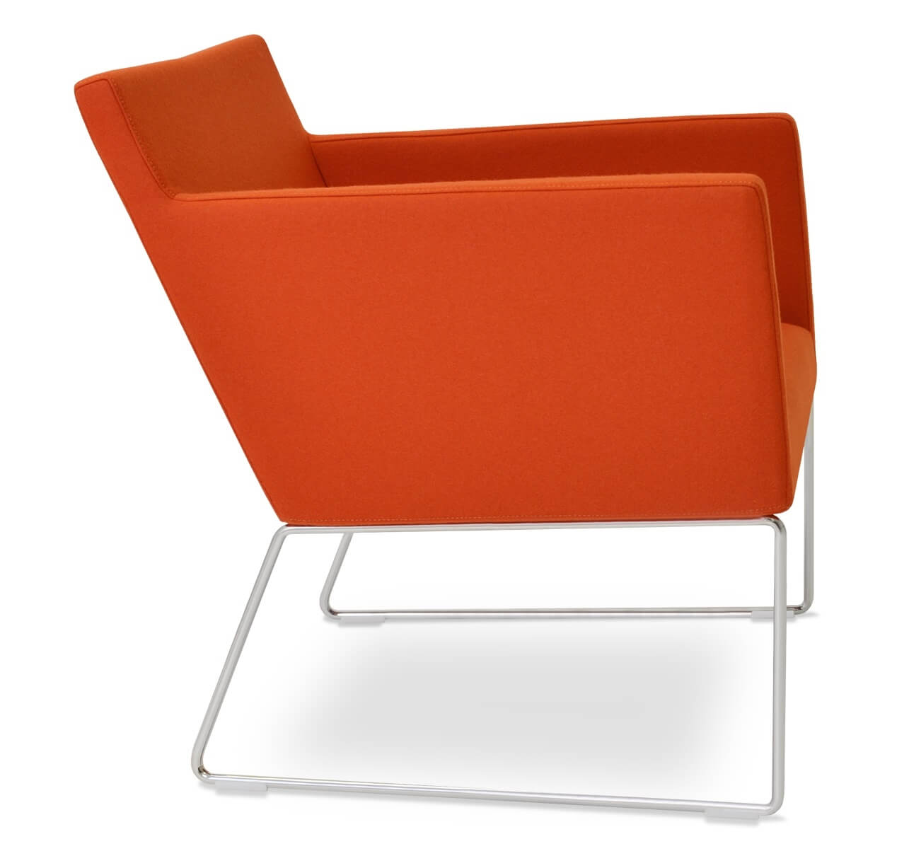 Harput Leatherette Wire Sled Lounge Armchair