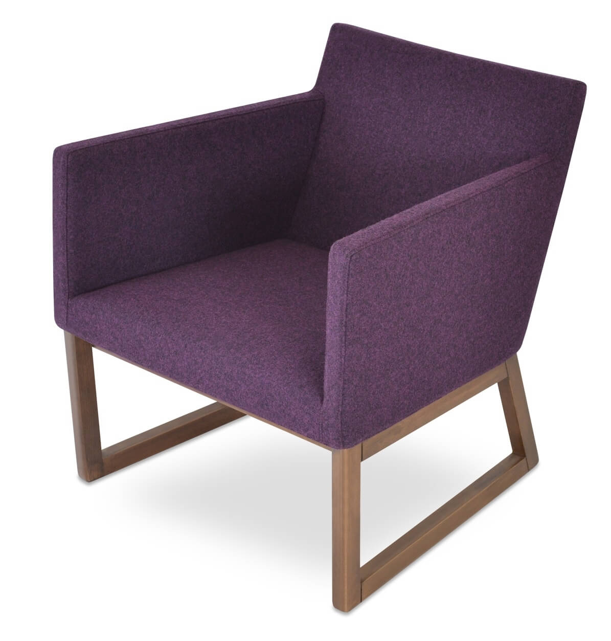 Harput Leatherette Sled Wood Lounge Armchair