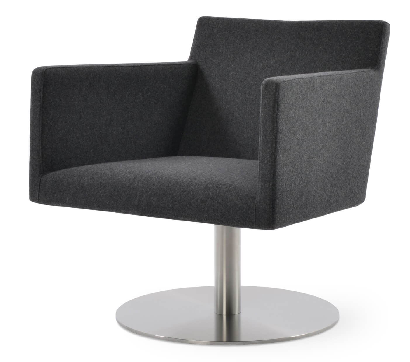 Harput Leatherette Round Swivel Lounge Armchair