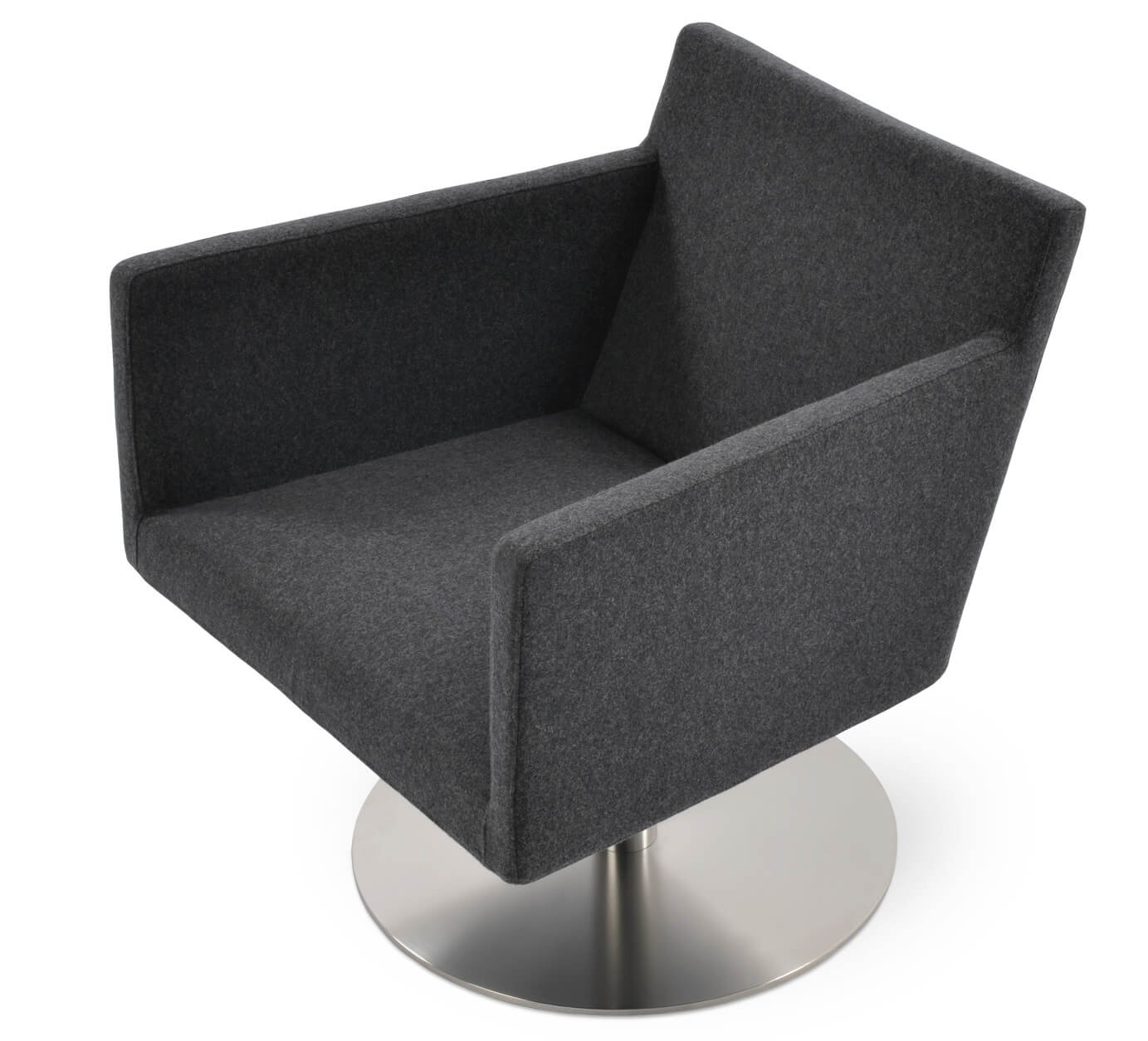 Harput Leatherette Round Swivel Lounge Armchair