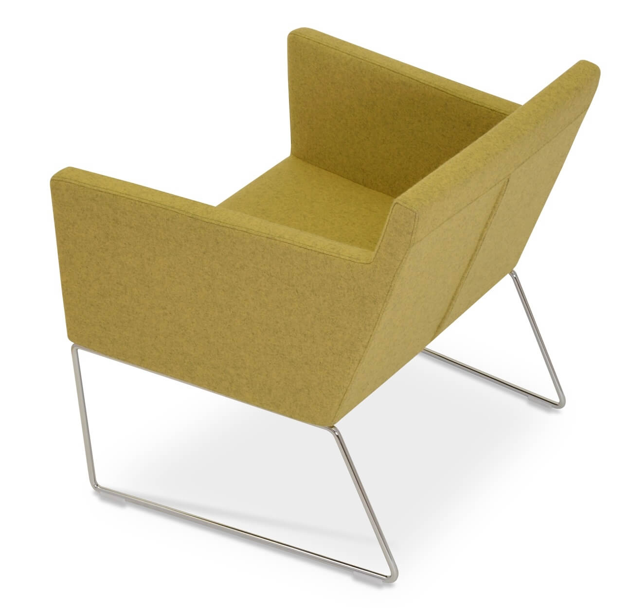 Harput Leatherette Wire Sled Lounge Armchair