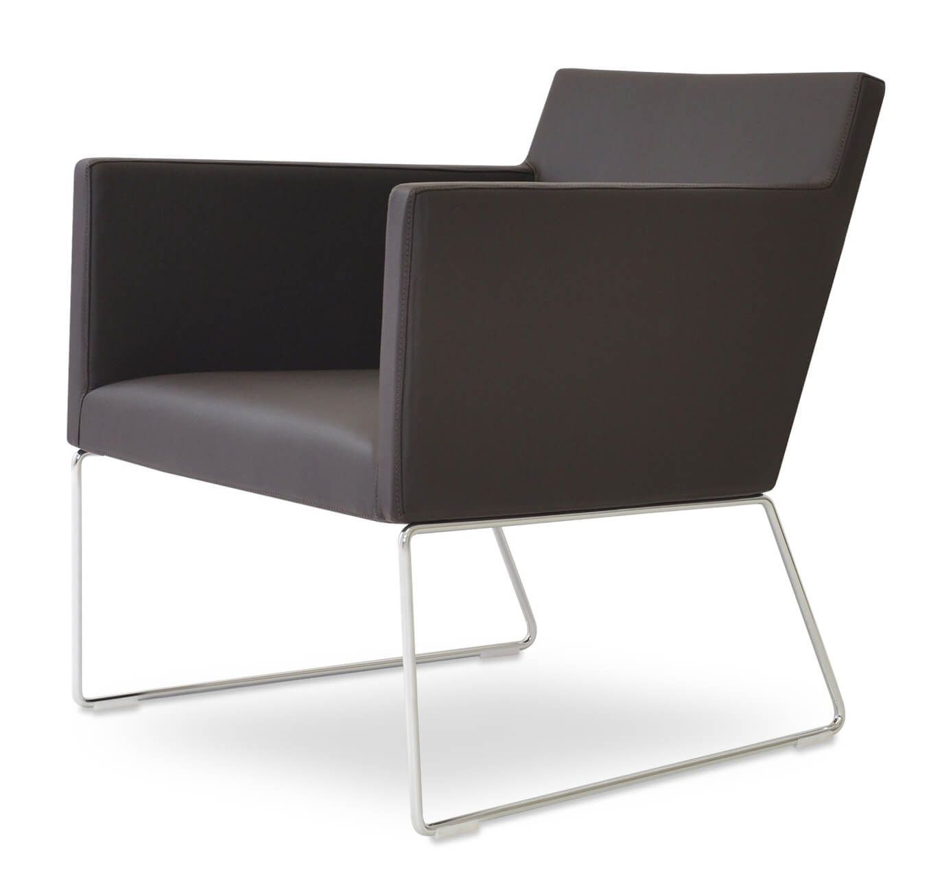 Harput Leatherette Wire Sled Lounge Armchair