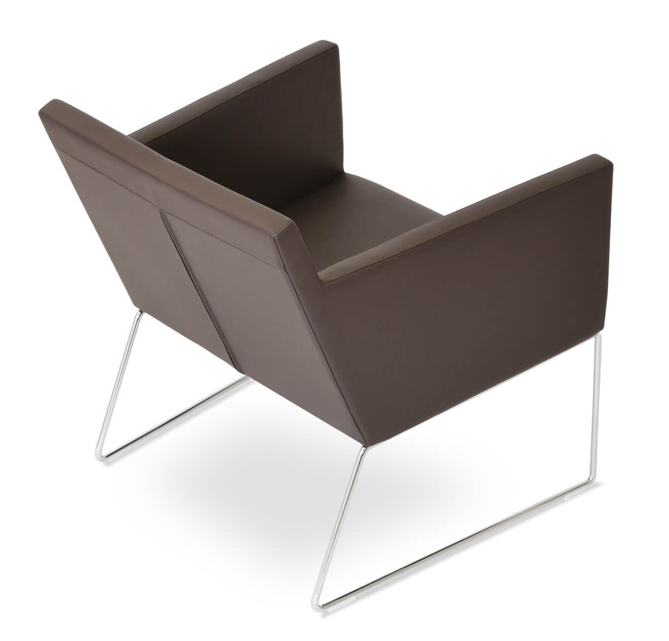 Harput Leatherette Wire Sled Lounge Armchair