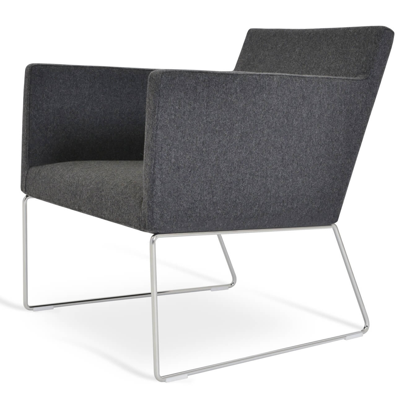 Harput Leatherette Wire Sled Lounge Armchair