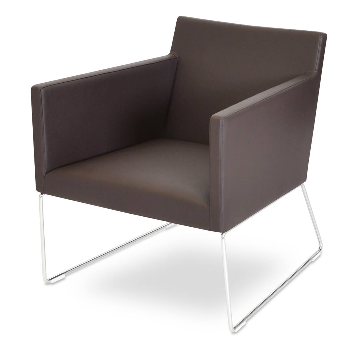 Harput Leatherette Wire Sled Lounge Armchair