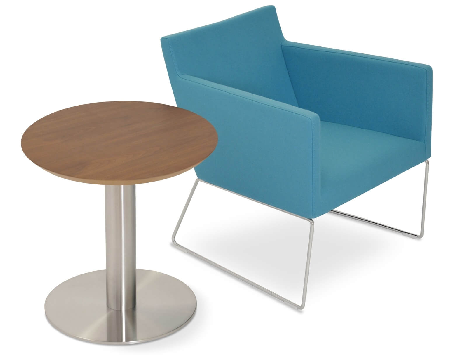 Harput Leatherette Wire Sled Lounge Armchair