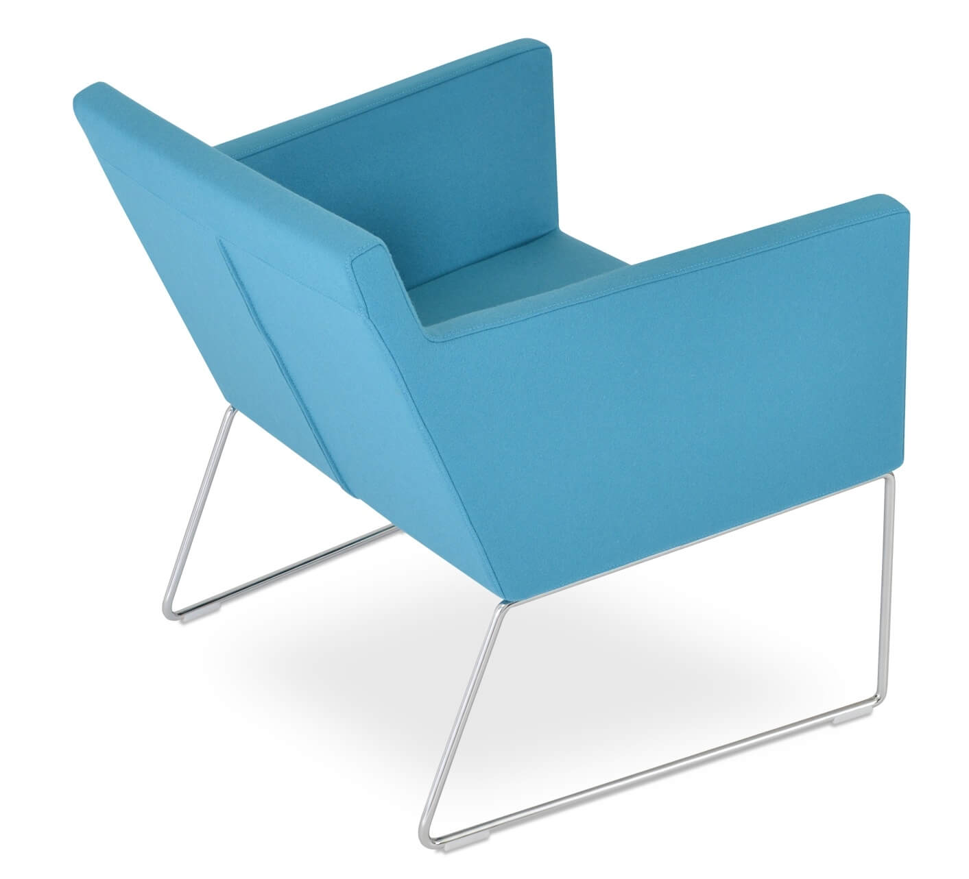 Harput Leatherette Wire Sled Lounge Armchair