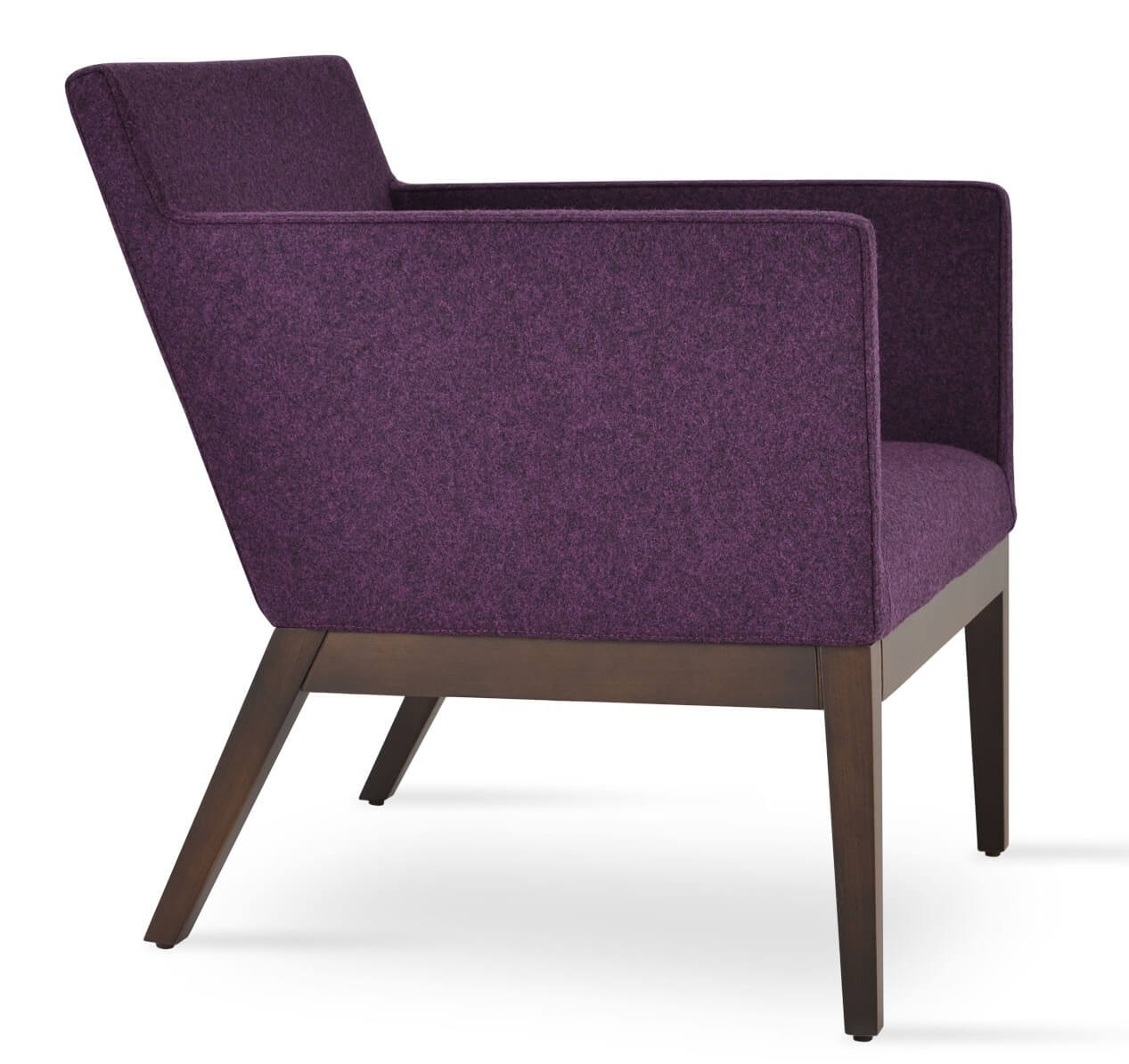 Harput Leatherette Lounge Armchair w/Wood Base